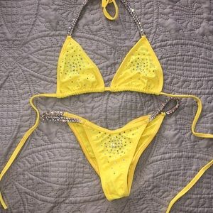 Yellow competition bikini size small